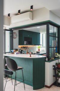 kitchen interior design with bar counter